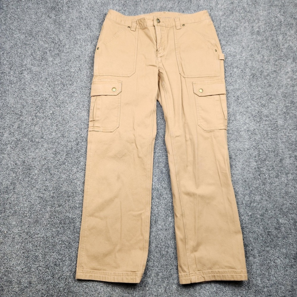Duluth Trading Co Pants Womens 6x29 Beige Curvesetter Cargo Workwear Canvas